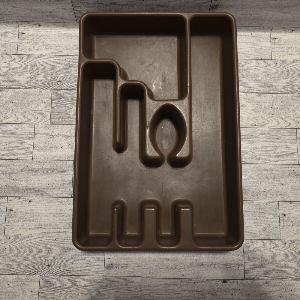 Vintage Rubbermaid Silverware Drawer Organizer Tray #2921 USA Brown‎ Plastic
